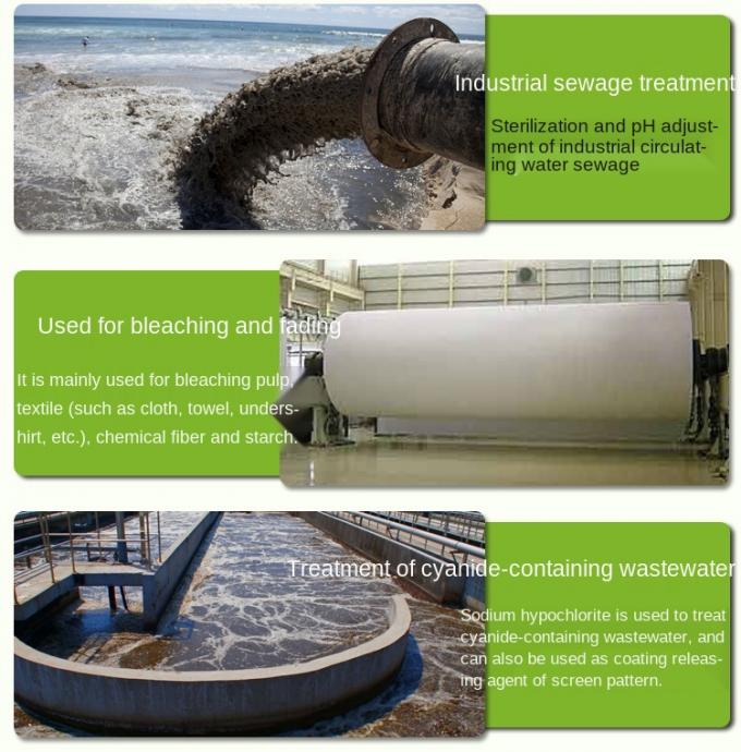 Desinfektion industrielle des Abwasser-Bleichfeste Natriumhypochlorit-Entfärbungs-desodorierenden Mittels 3